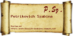 Petrikovich Szabina névjegykártya