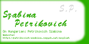 szabina petrikovich business card